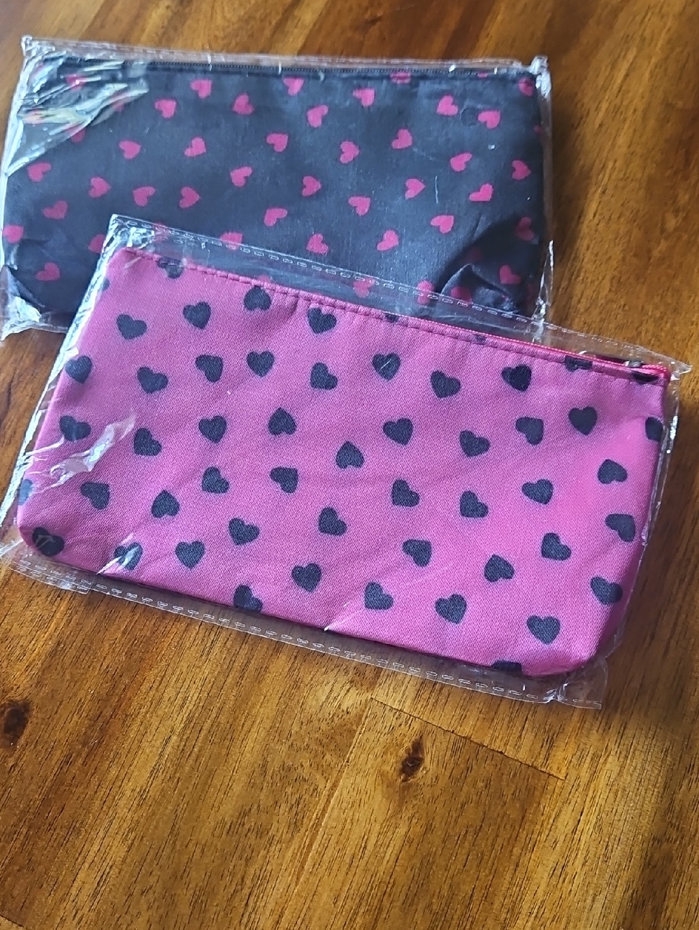 Makeup Pouches with Hearts. Set Of 2.